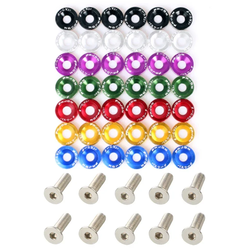 

10PCS Universal M6 Car Nuts Bolts JDM Stickers Password Fender Washer License Plate Bolts Car Styling Modification Accessories