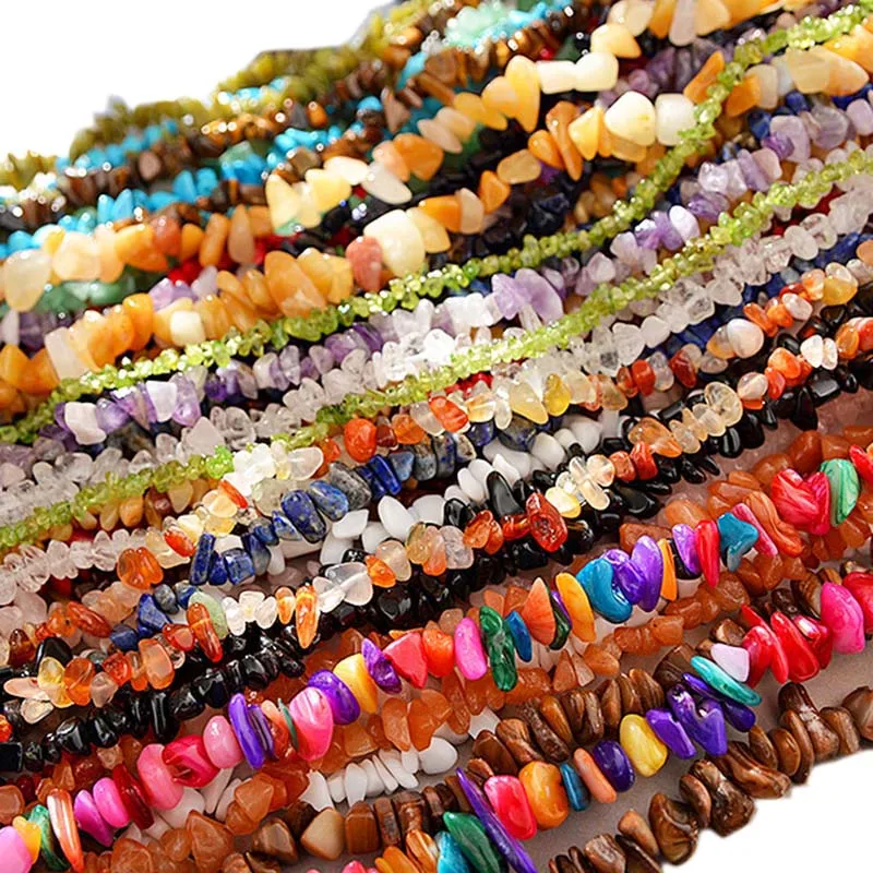 16 Inch 5-8mm Natural Stone Beads Chips Agates Turquolse Strand Lrregular Gravel Bead DIY Bracelet Supplies for Jewelry Making