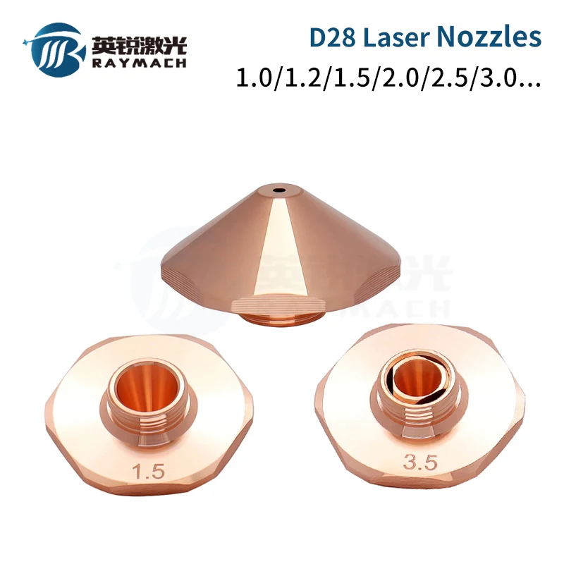 Raymach Bodor Laser Nozzle Fiber laser red copper Nozzles Dia.28H15M11 for Fiber Laser Cutting Head Acessories Double Layer1.5mm