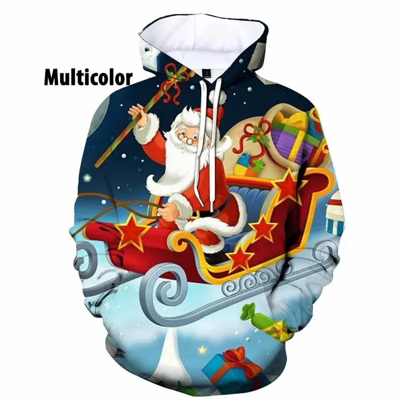 Pop 3D Christmas Tree Snowman Xmas Printing Hoodies For Men Children Fashion Funny Hooded Hoody Women Cute Harajuku Hoodie Tops