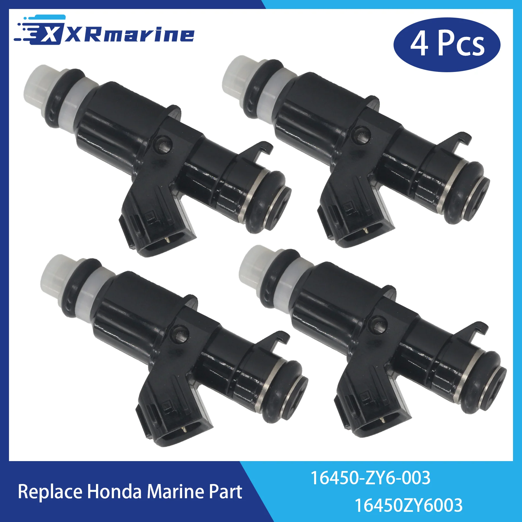 

4 Pcs Fuel Injectors 8 Holes 16450-ZY6-003 for Honda Marine 4-Stroke 115 135 150 175 200 225 250 HP Outboard Engine 16450ZY6003