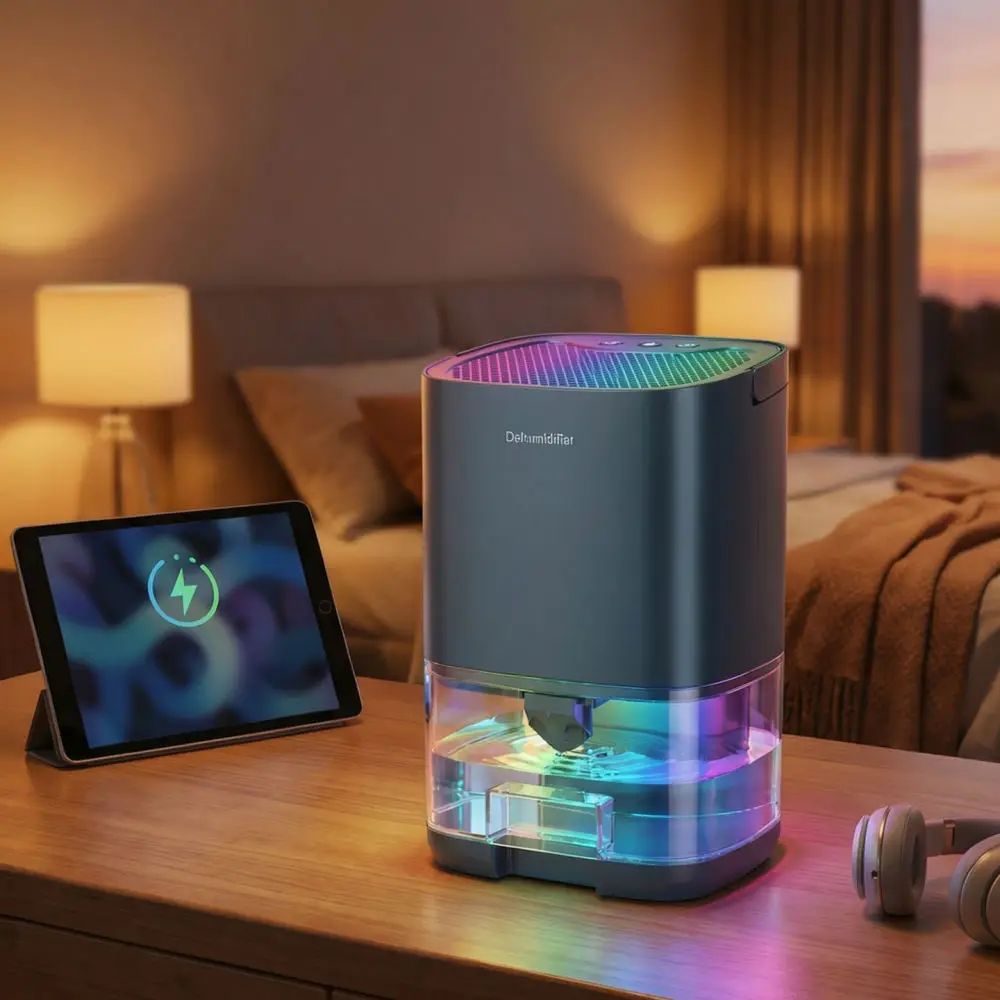 Electric Air Dehumidifier Compact Household Moisture Absorber For Wardrobe Basement Bedroom Quiet Portable Humidity Dryer