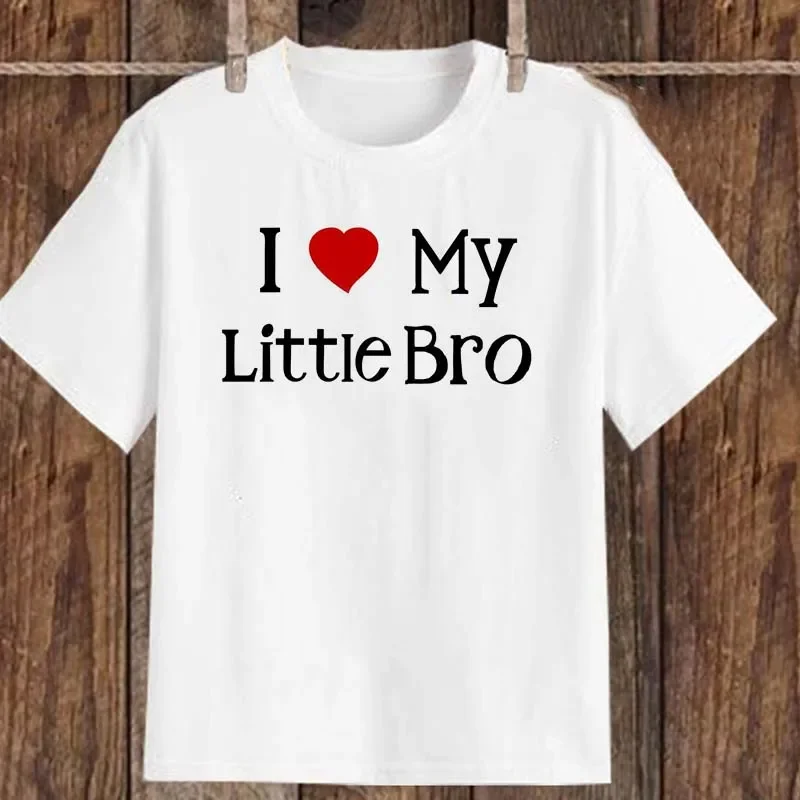 I Love My Sister I Love My Brother Sibling Matching Clothes Summer Children Tshirt Boys Girls Short Sleeve T-shirt Kids T Shirts