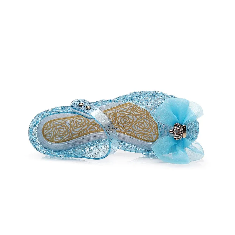 A888A888Children القوس لامعة الأميرة الصنادل للفتيات أطفال عيد الميلاد ملكة الثلج إلسا النوم الجمال أورورا حورية البحر HighB666 @!