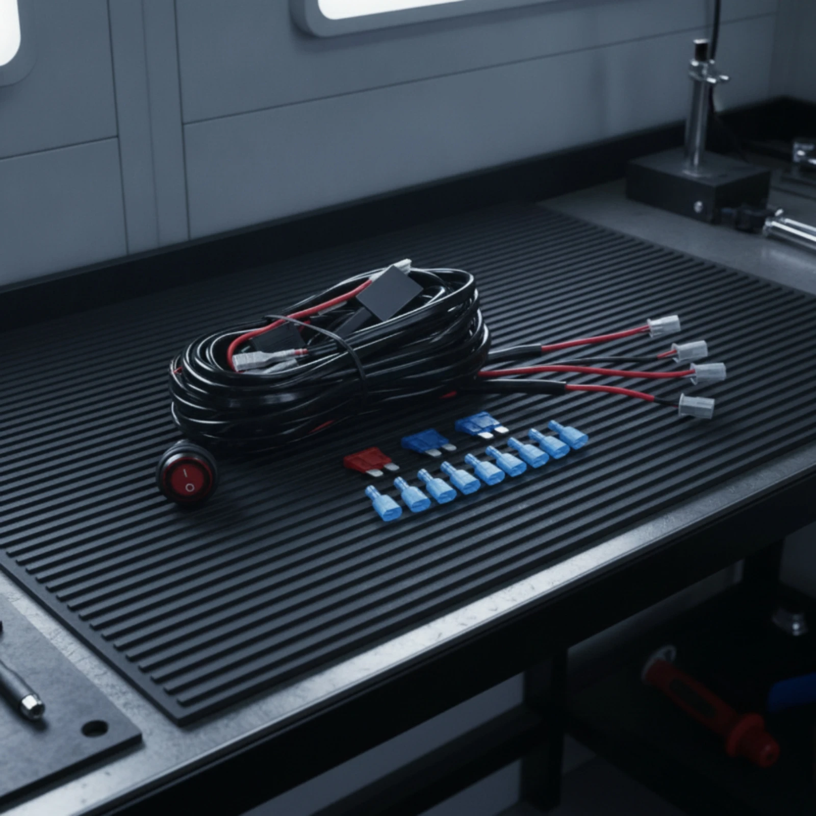 LED Light Bar Wiring Harness Kit Inline-Fuse LED Light Wiring Harness Illuminated Universal Fit for DIY Mechanics