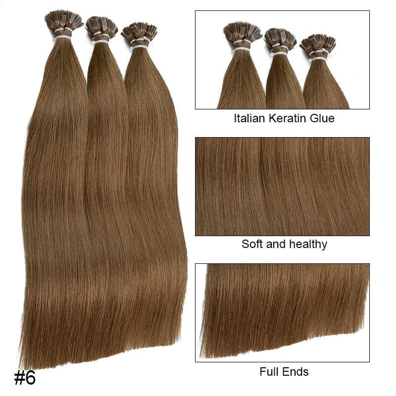Rechte Menselijk Haarverlenging Door Fusion Platte Tip Keratine Capsules 0.8g/1g/Strand 50 stks Natuurlijke haarverlenging Ombre Blonde Kleur