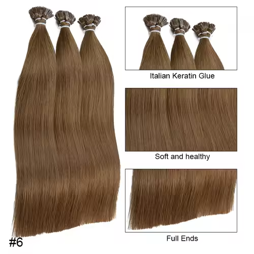 Straight Human Hair Extension By Fusion Flat Tip Keratin Capsules 0.8g/ 1g/Strand 50pcs Natural Hair Extension Ombre Blond Color - Image 7