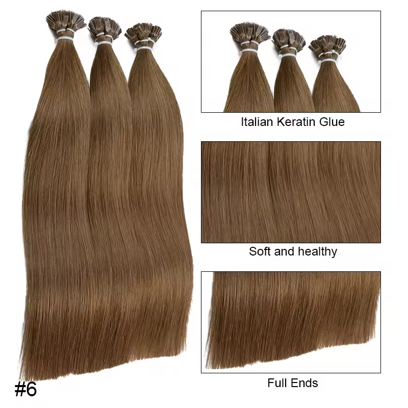 Straight Human Hair Extension By Fusion Flat Tip Keratin Capsules 0.8g/ 1g/Strand 50pcs Natural Hair Extension Ombre Blond Color - Image 7