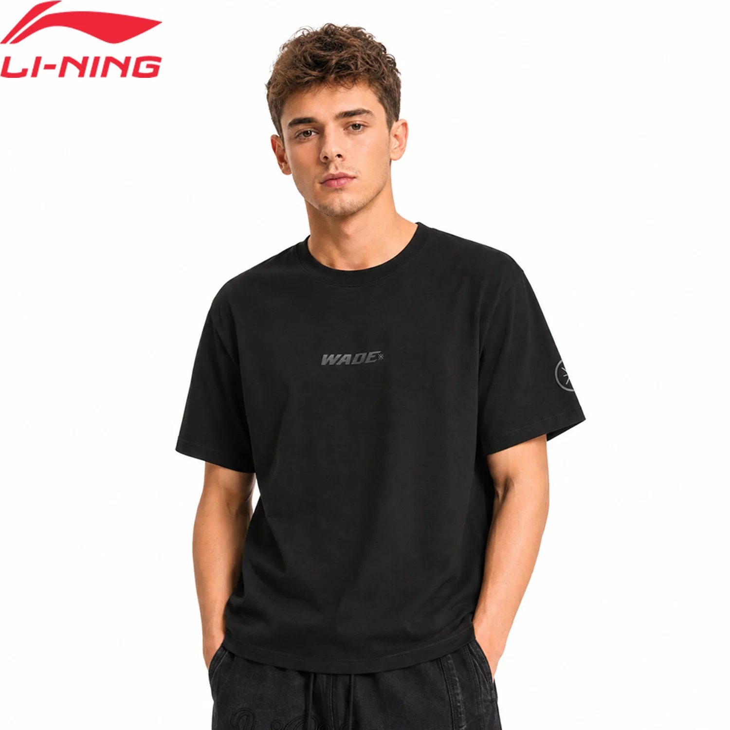 Li-Ning Men's WADE T-shirts LN UV PROOF Regular 51%Cotton 35%Polyester 14%Viscose Comfortable LiNing Sports Tee Top AHSW377