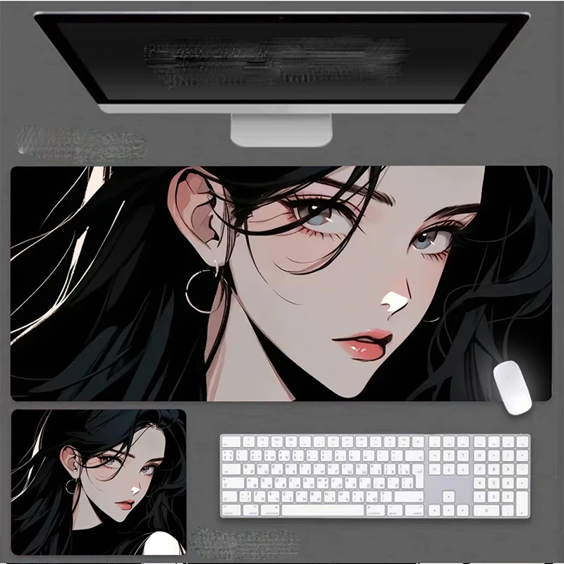 

New Advanced Japanese Manga Anime Girl Mouse Pad Glass Without Locking Edges Mouse Pad Computer Mouse Mat Laptop Deskmat HD