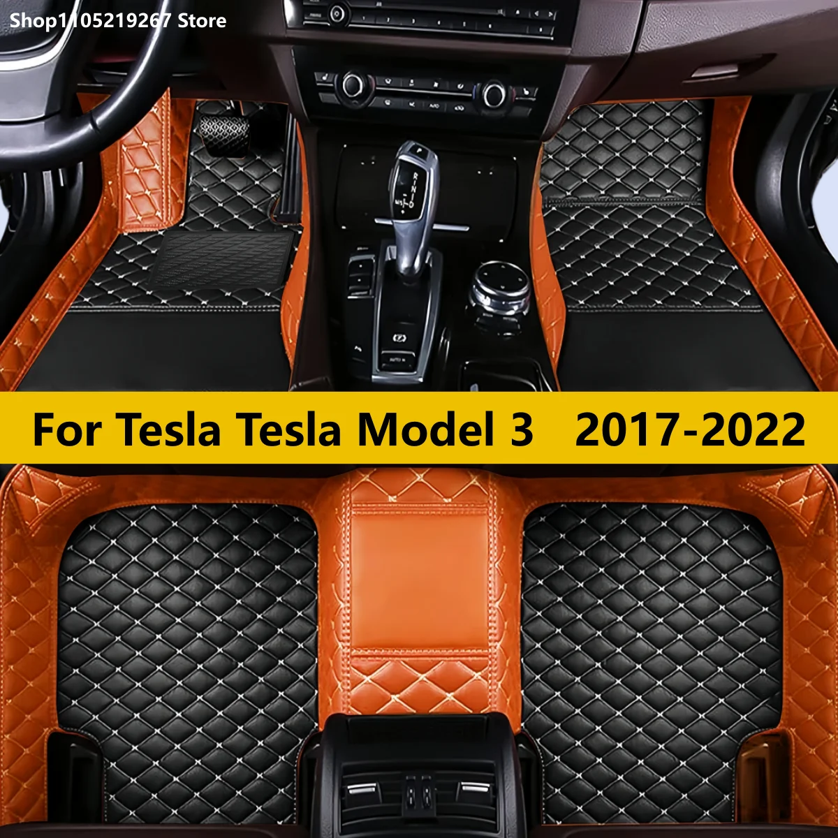 

Автомобильные коврики на заказ, подходят для Tesla Tesla Model 3 2017 2018 2019 2020 2021 2022, детали интерьера, аксессуары из искусственной кожи