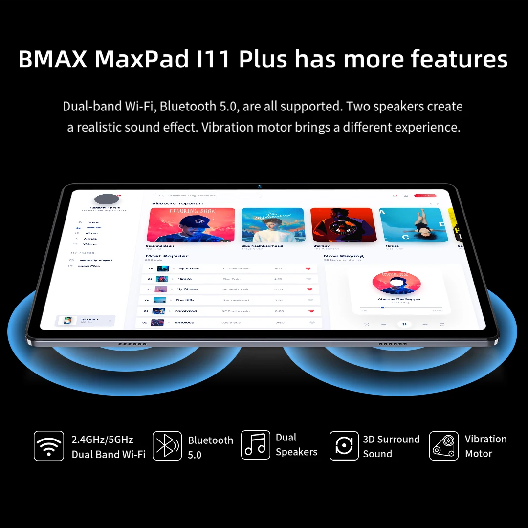 BMAX MaxPad i11 Plus 8GB RAM 128GB ROM 10,4 pulgadas Octa Core T616 Soc Android 12 Dual Wifi 4G Lte teléfono tableta