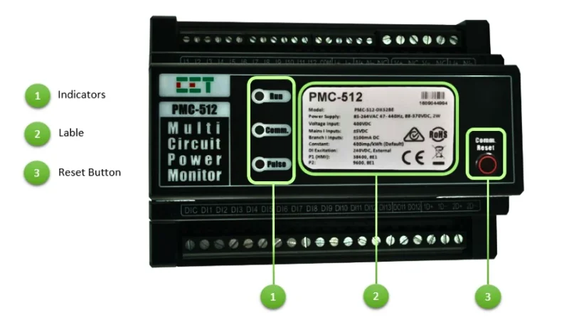 RS485 DC Multi-Circuit Din-Rail Power  Multi-Channel Energy Meter for DC Power Distribution Application