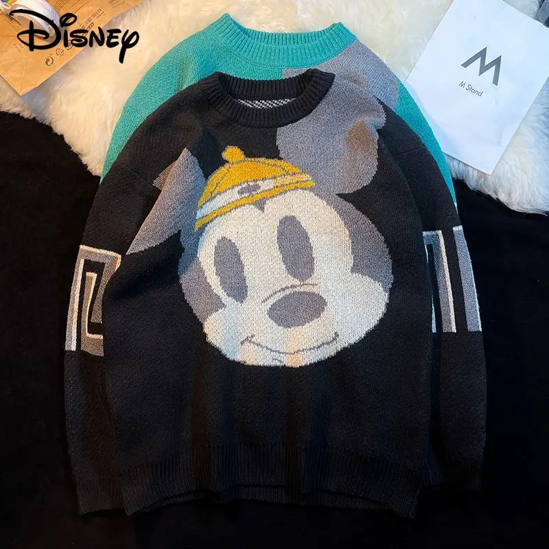 Disney Cartoon Graphic Mickey Mouse Sweater Male Fashion New Autumn Winter Y2k Vintage Kint Pullover Sweater Men Yk2 Streetwear