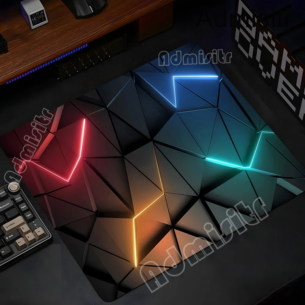 Pc Keyboard Desk Mat Small Geometric Mouse Pad 40x45cm Hexagon Gamer Cushion Honeycomb Mousepad Rubber Deskmat Art Design Rug
