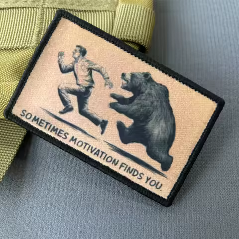 Funny Sometimes Motivation Finds You Printed Patch Military Morale Badge Armband Hook&amp;Loop Patch Tactical Backpack Stickers