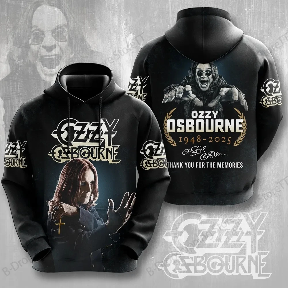 روك باند Ozzy Osbourne ثلاثية الأبعاد طباعة هوديي الرجال النساء موضة كم طويل هوديس معطف خمر الرجال البلوز للجنسين الملابس جديد