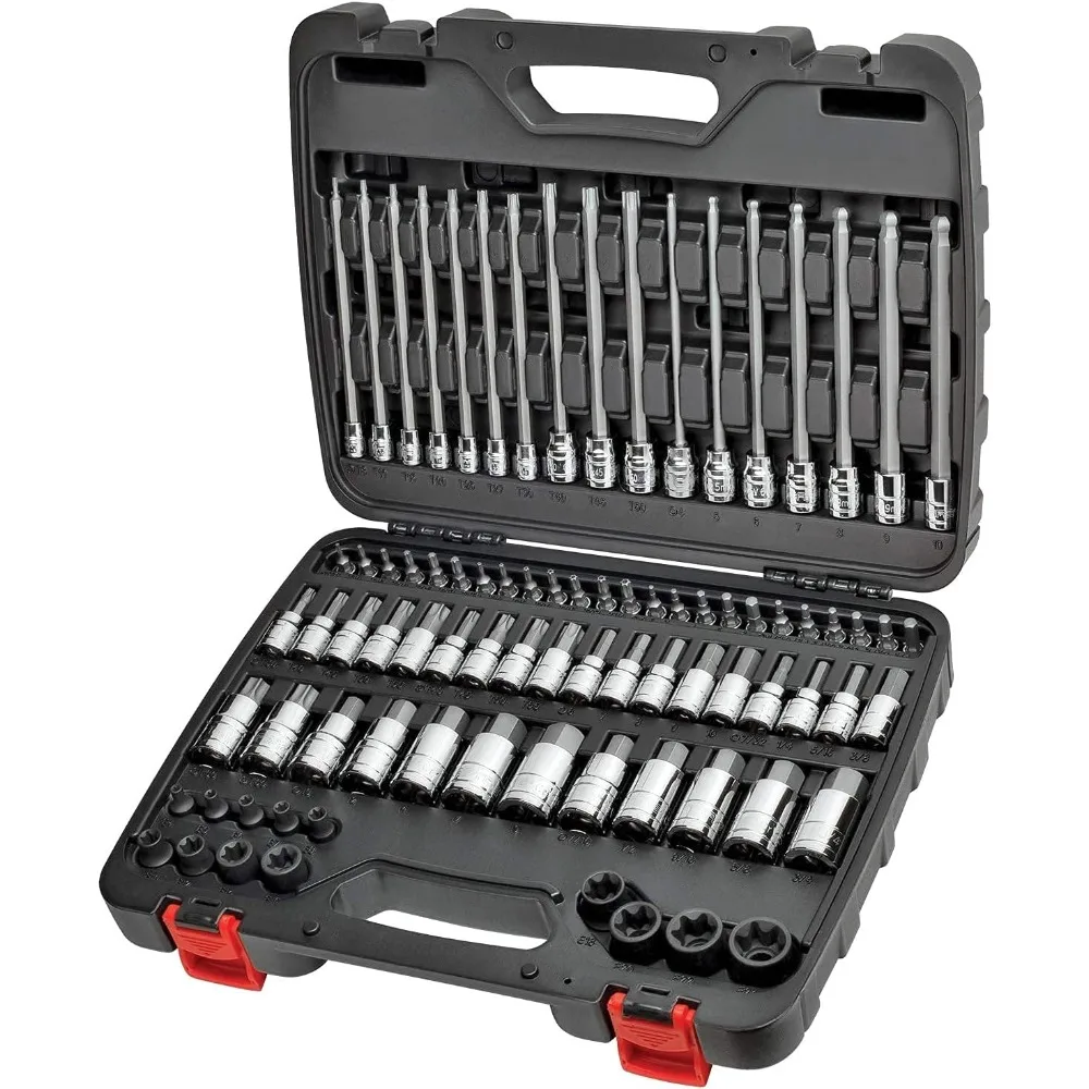 

Набор насадок CARBYNE из 84-х предметов Master Hex и Torx | Стальные биты S2, головки из стали CrV, устойчивые к коррозии, прочный корпус | 1/4",