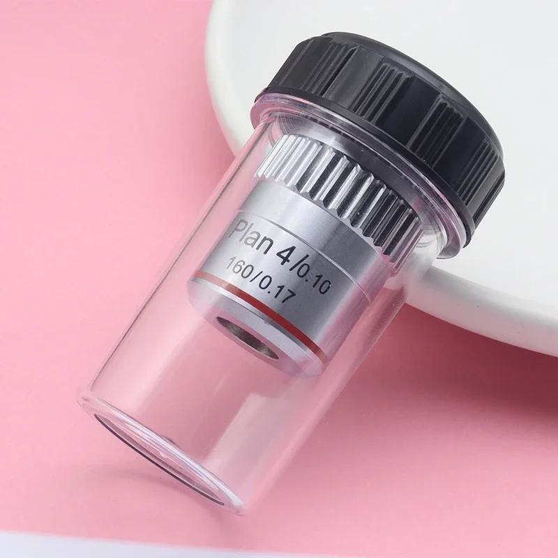 CE,Top quality 4x Plan Microscope achromatic Objective lens ,Biological Microscope Lens parts (DIN160/0.1mm)