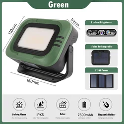 1200LM Solar Camping Light Rechargeable Work LED Powerful Outdoor Fishing Lantern Magnetic Emergency Bulb 5V2A Fast Charging