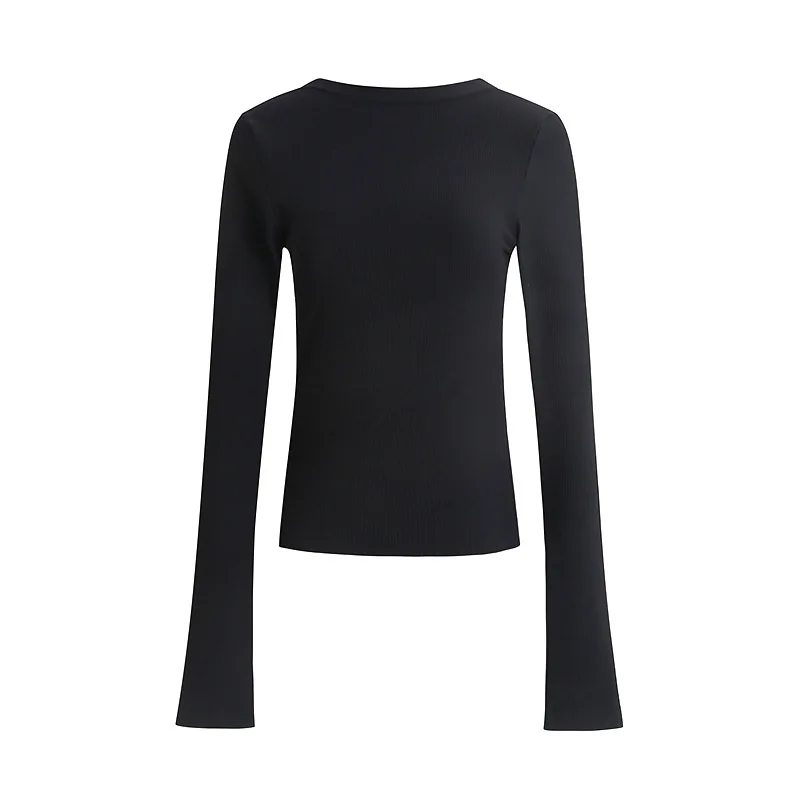 Women The One-strap Open Back Top Black White
