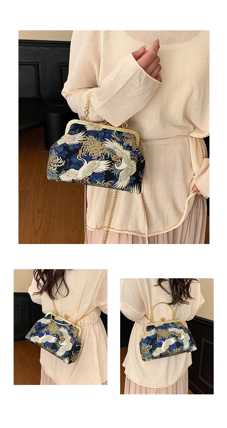 Silk Embroidery Crossbody Bag Patchwork National Style 2025 Hot Sale Bags for Women Hasp Simple Fashion Women's Handbags