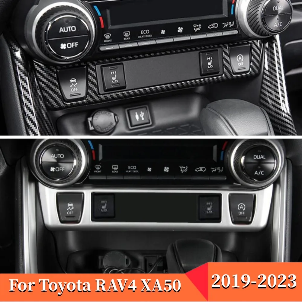 

Car Central Control Trim Panel Cover Seat Heat Button Frame Car Accessories For Toyota RAV4 2019-2022 2023 RAV 4 XA50 Hybrid