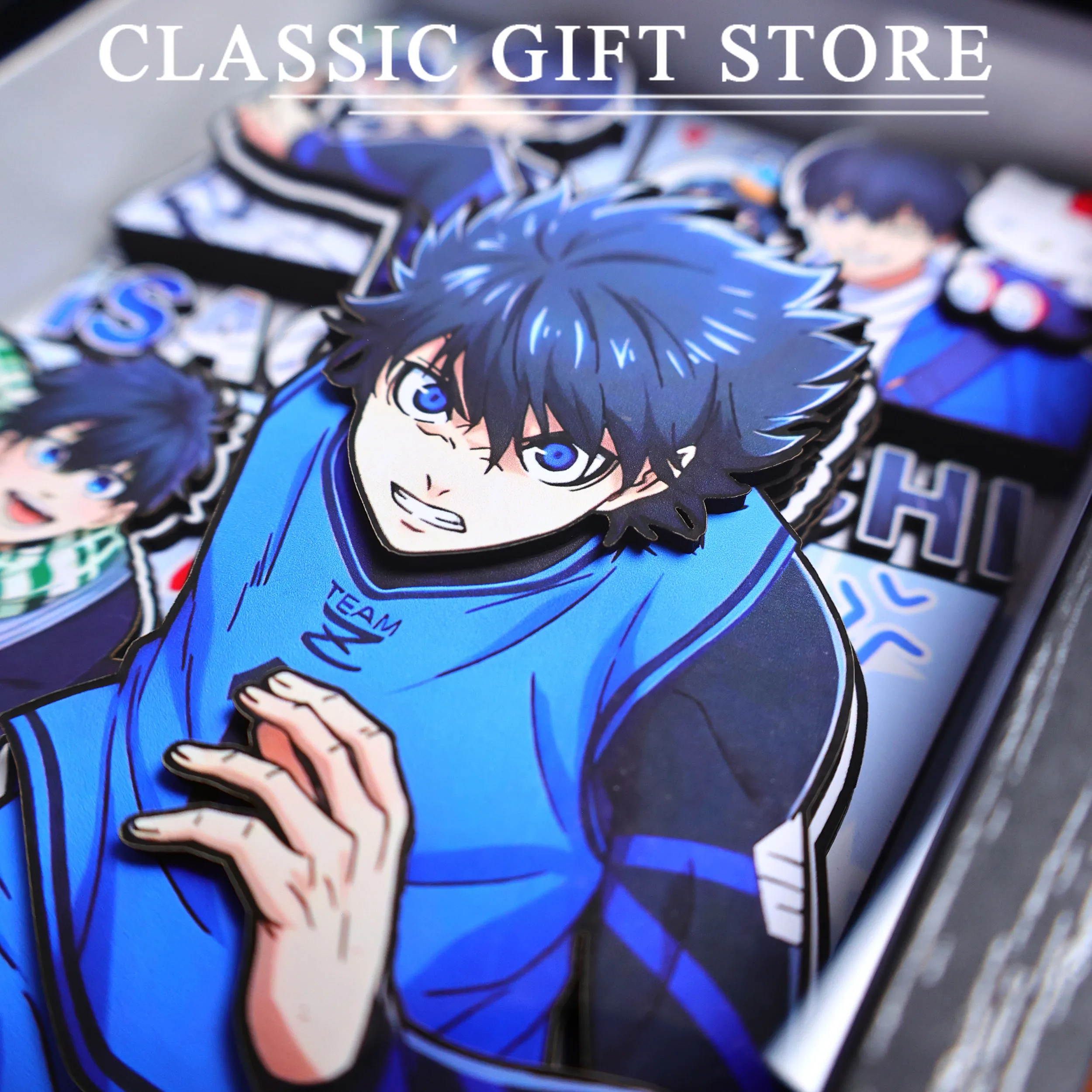 الأزرق قفل أنيمي الكرتون ثلاثية الأبعاد الفن اللوحة Isagi Yoichi Chigiri Hyoma الكرتون الشكل جمع الصورة اليدوية سطح المكتب DecoraGift #4