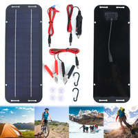 6W Solar Car Battery Charging Kit Solar Panel Battery Charger Polycrystalline Solar Panel Charger for Car RV Boat Motorcycle