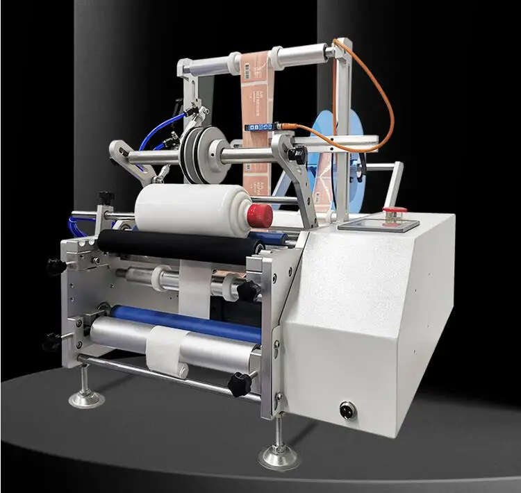Automatic round bottle labeling machine,wine and plastic bottle labeling seasoning bottle self-adhesive  labeling machine
