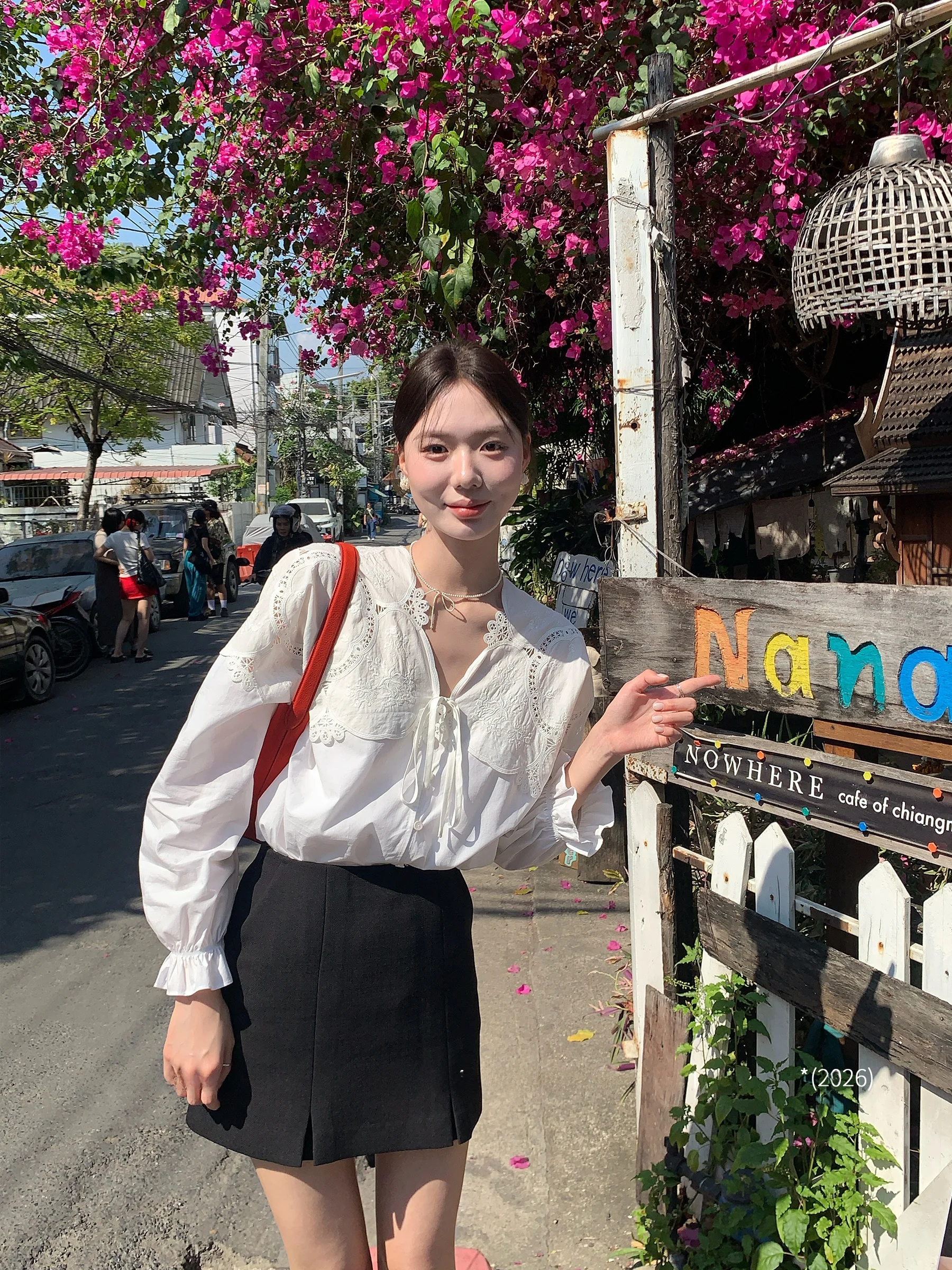 

Heavy Embroidery Long Sve Silk Cotton Blend Hollow out Lace Patchwork Spring irt Women French Sle Loose Fit Cool Sensa...