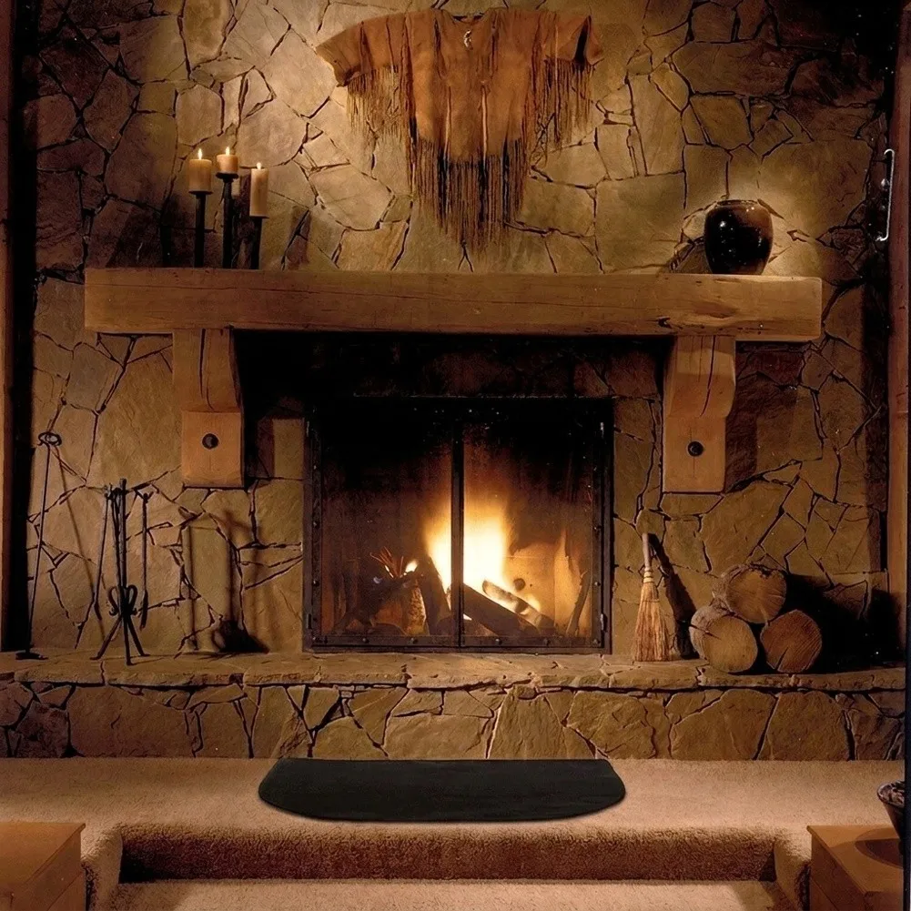 Flame Retardant Fireplace Mat for Use in Front of Wood Stoves and Masonry Fireplaces to Limit Heat Transfer to Subfloor