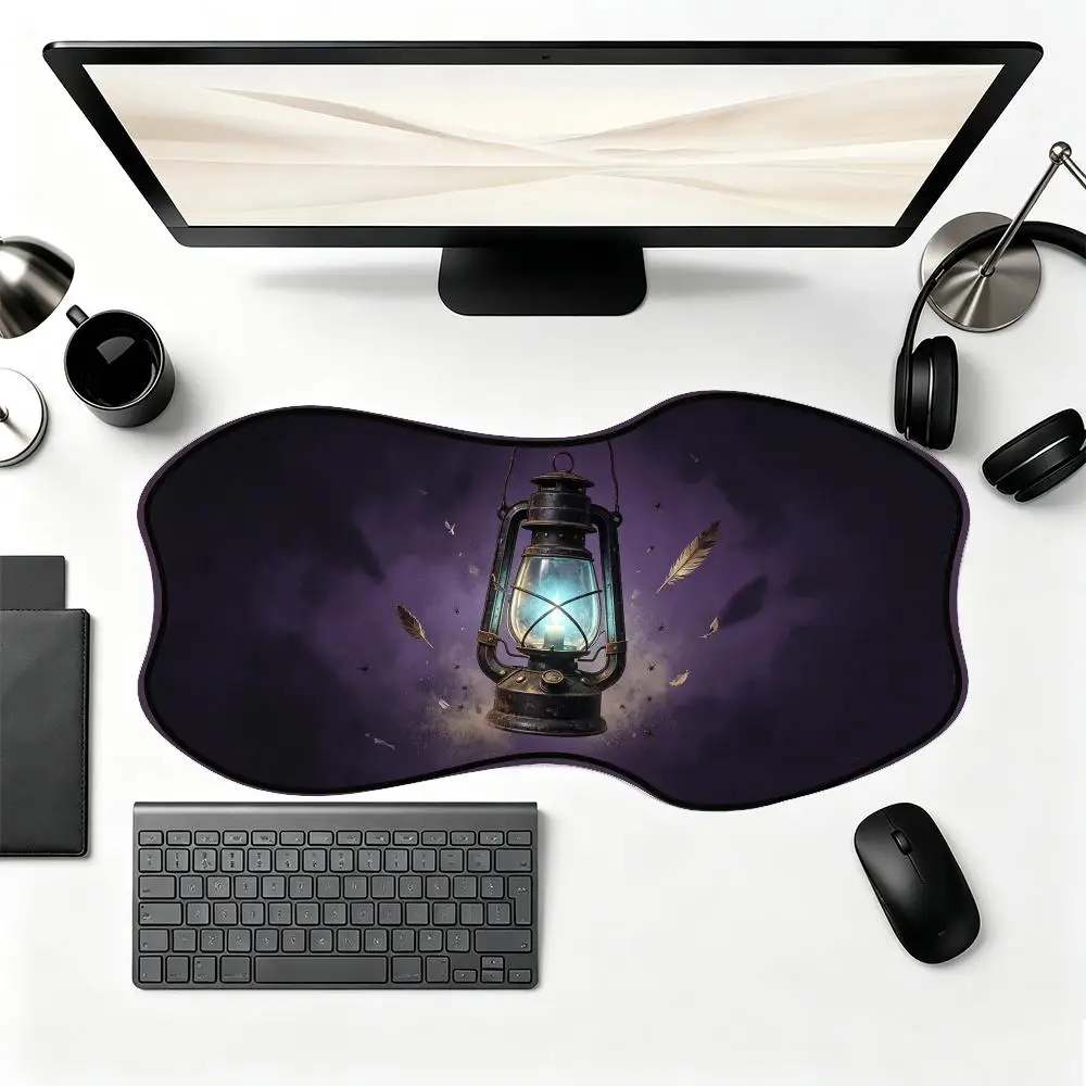 Mousepad Vintage Lantern Dark Starry Sky Playmat Supports Smooth Control For Games And Bedroom Learning Keyboard Accessories