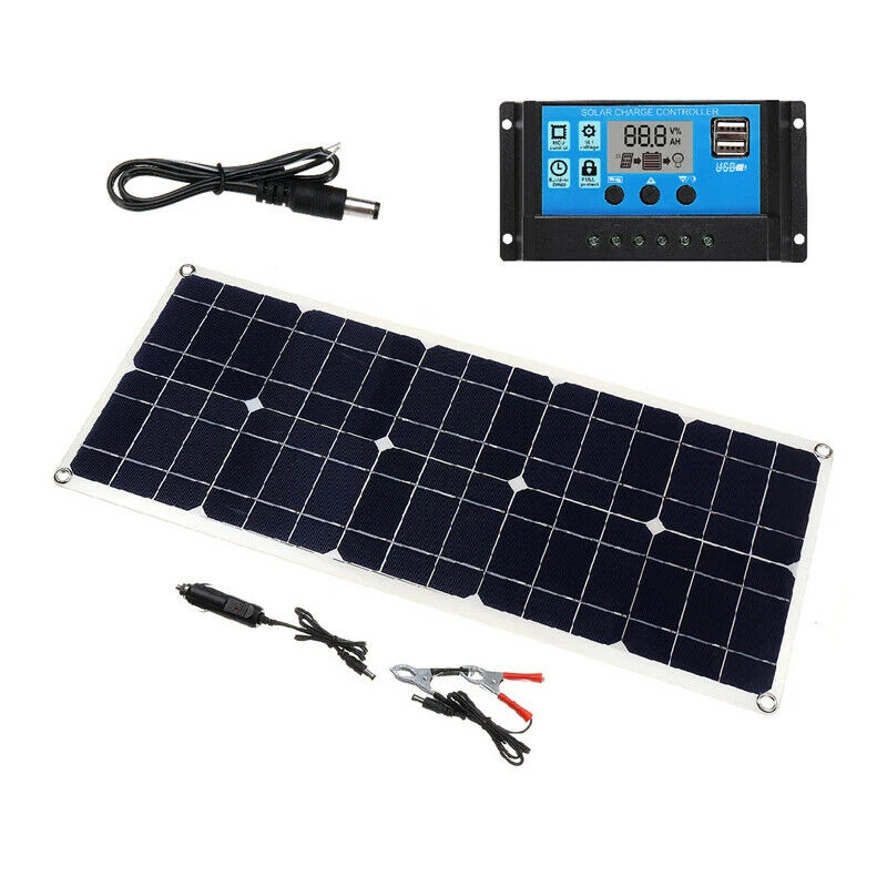 【ALLOWANCE】100W 18V Dual USB Solar Panel Battery Solar Controller For Boat Car Home Camping Hiking