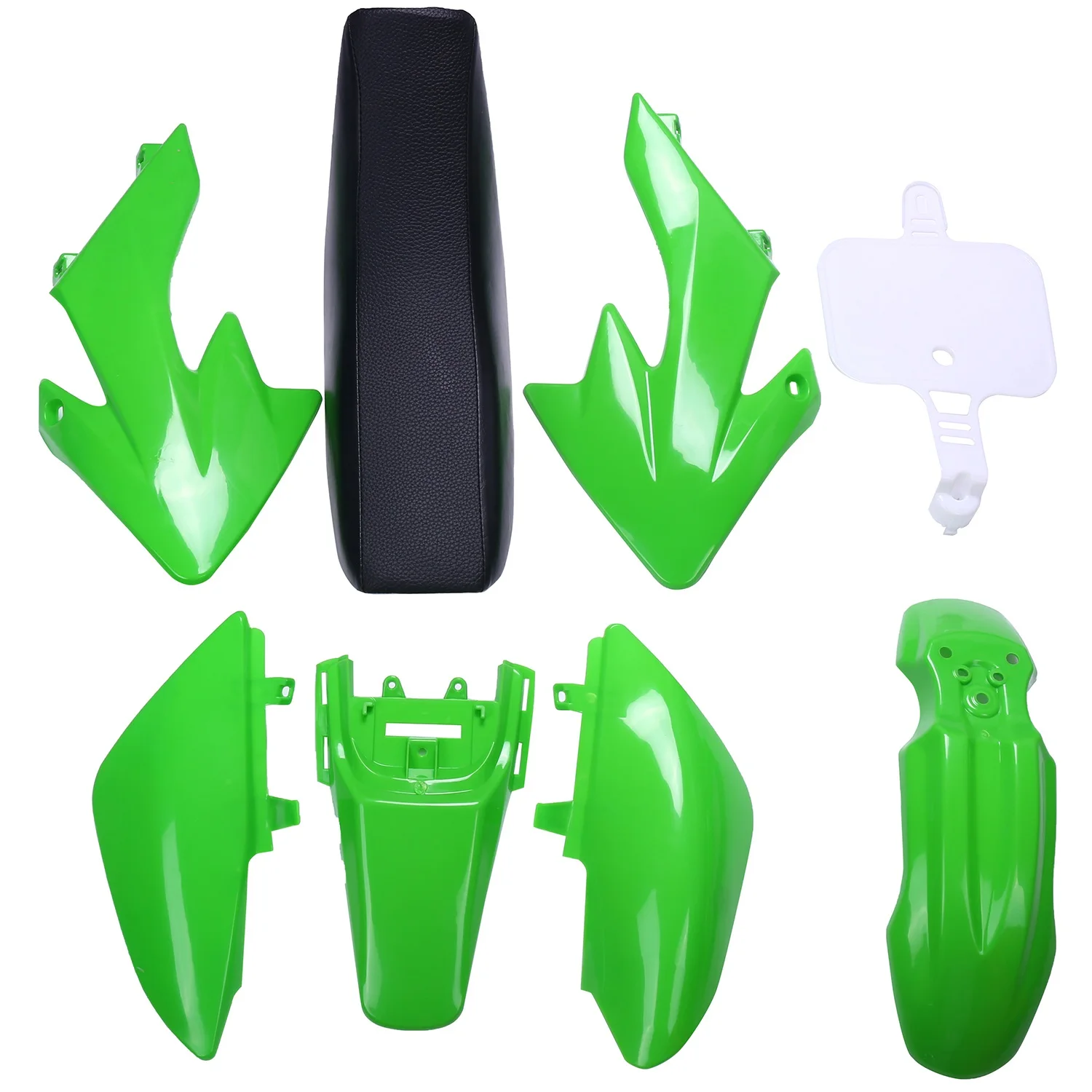 8Pcs 50Cc 110Cc 125Cc 140Cc Plastic 4-Stroke Crf50 Pit Off-Road Bike Set Mudguard Seat - Motorcycle Motorcycle Diy Kits Green