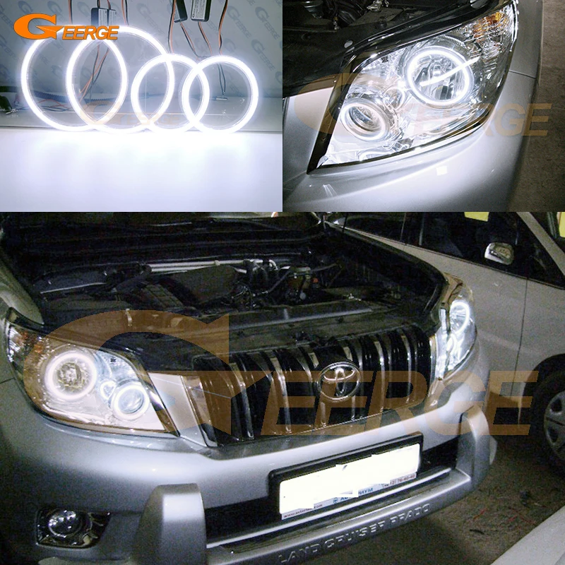 Geerge For Toyota Land Cruiser Prado J150 150 2009 2010 2011 2012 Excellent Ultra Bright COB Led Angel Eyes Kit Halo Rings Light