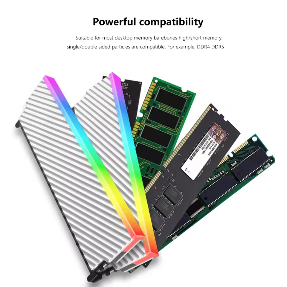 5V 3PIN ARGB RAM Radiator Radiator Aura Sync Radiator pamięci Stop aluminium dla pamięci DDR2 DDR3 DDR4 DDR5 Desktop PC