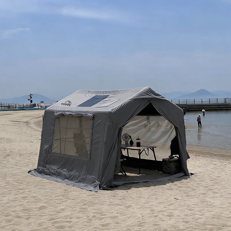 7.0 Air Tent-Gray Family Folding 2-5 Person Durable Camping Outdoor Inflatable Four Season Portable Gonflable Luxury Tents