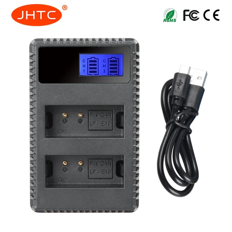 JHTC Charger LP-E10 LC-E10C For for Canon Camera LPE10 E10 KISS X50 EOS 1100D 1200D 1300D  Lp e10 e10 Battery Charger lpe10