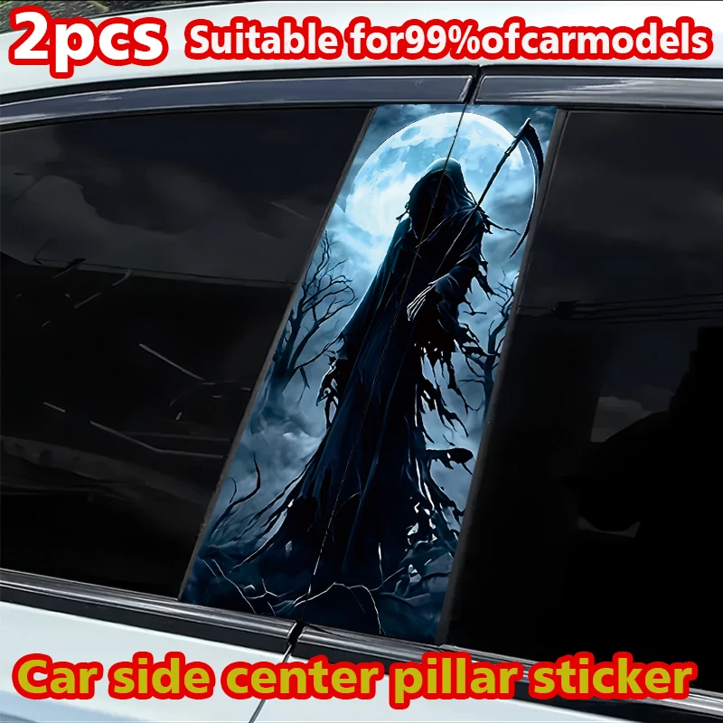 

2pcs car B-pillar stickers Grim Reaper Scratch resistant personalized stickers