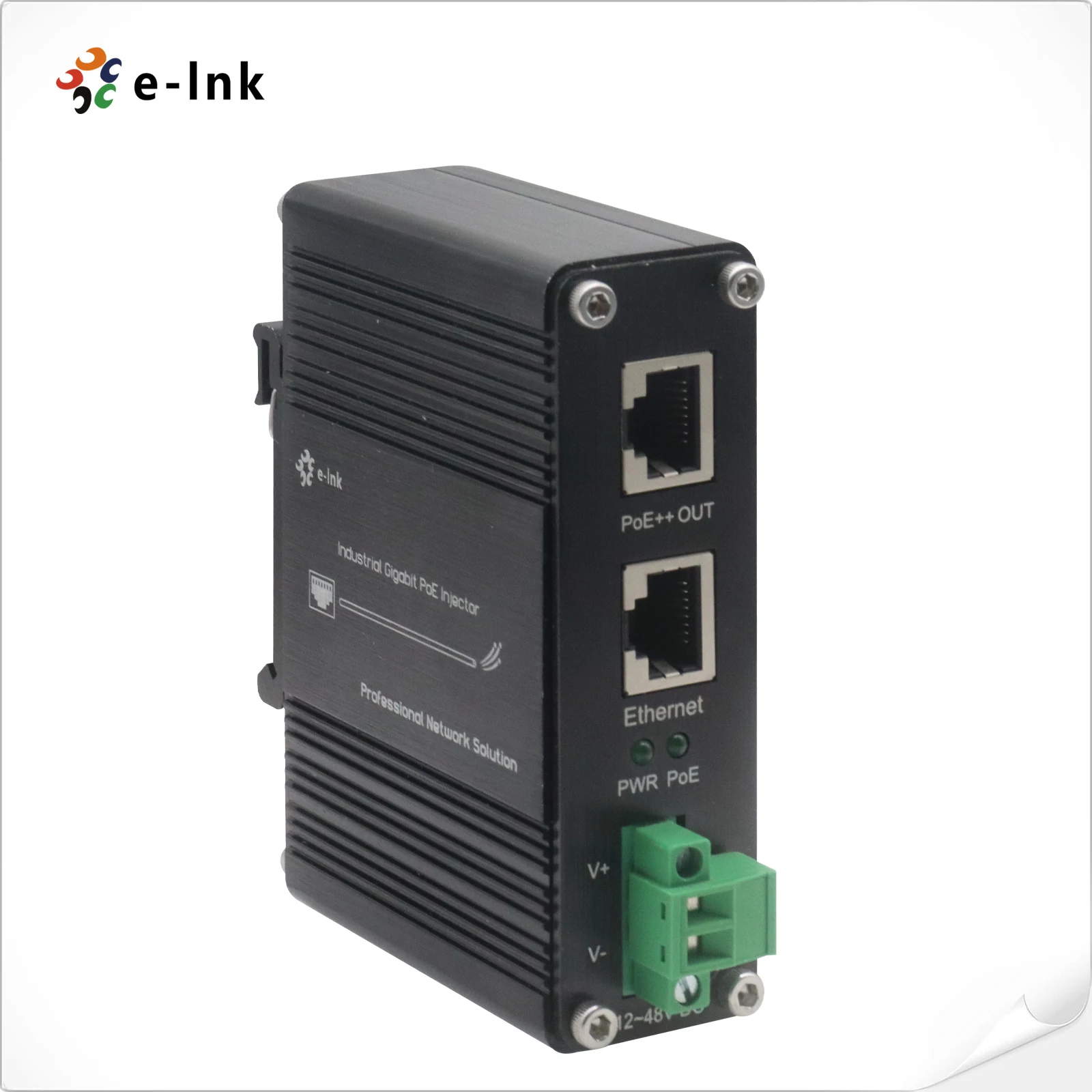 

Industrial Gigabit Injector 95W 802.3bt PoE++ 12~48VDC Wide Range Power Input with Power Booster Function