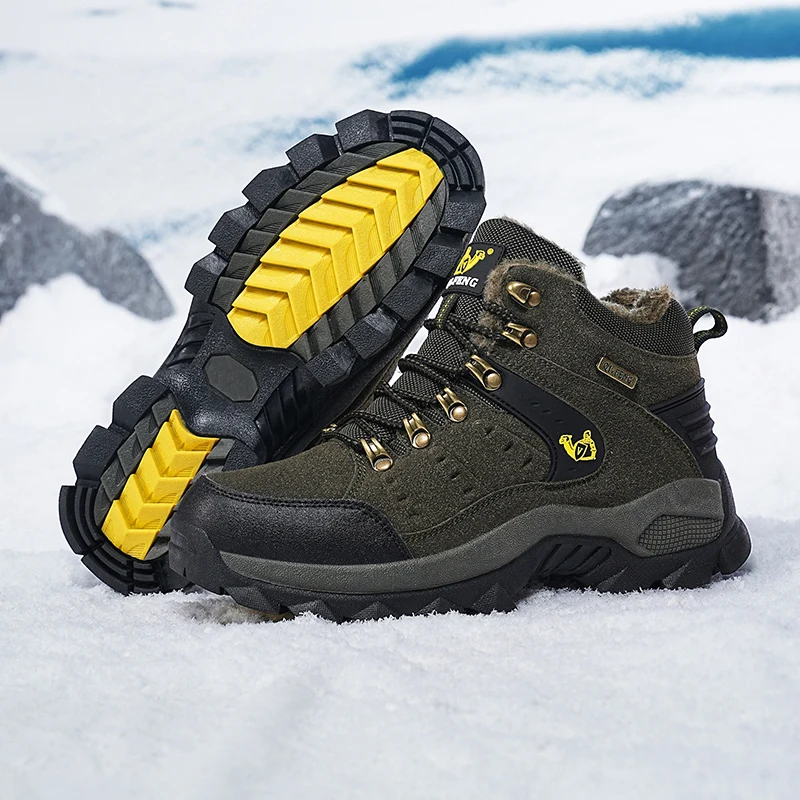 

Large Size 47 Hiking Boots Men Summer Winter Outdoor Warm Fur Non Slip Fashion Women Footwear Boys Outdoor Work Ankle Boot Fall