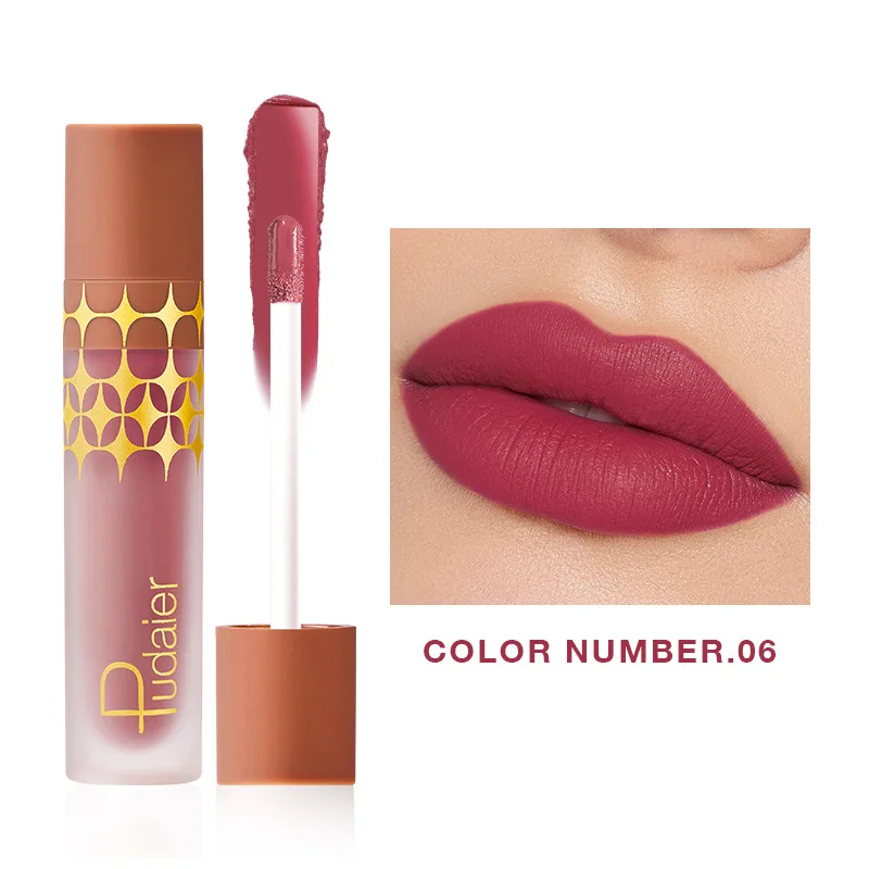 New 24 Color Matte Mist Lip Gloss Non-stick Cup Easy To Make Up European and American Liquid Lipstick Cosmetics