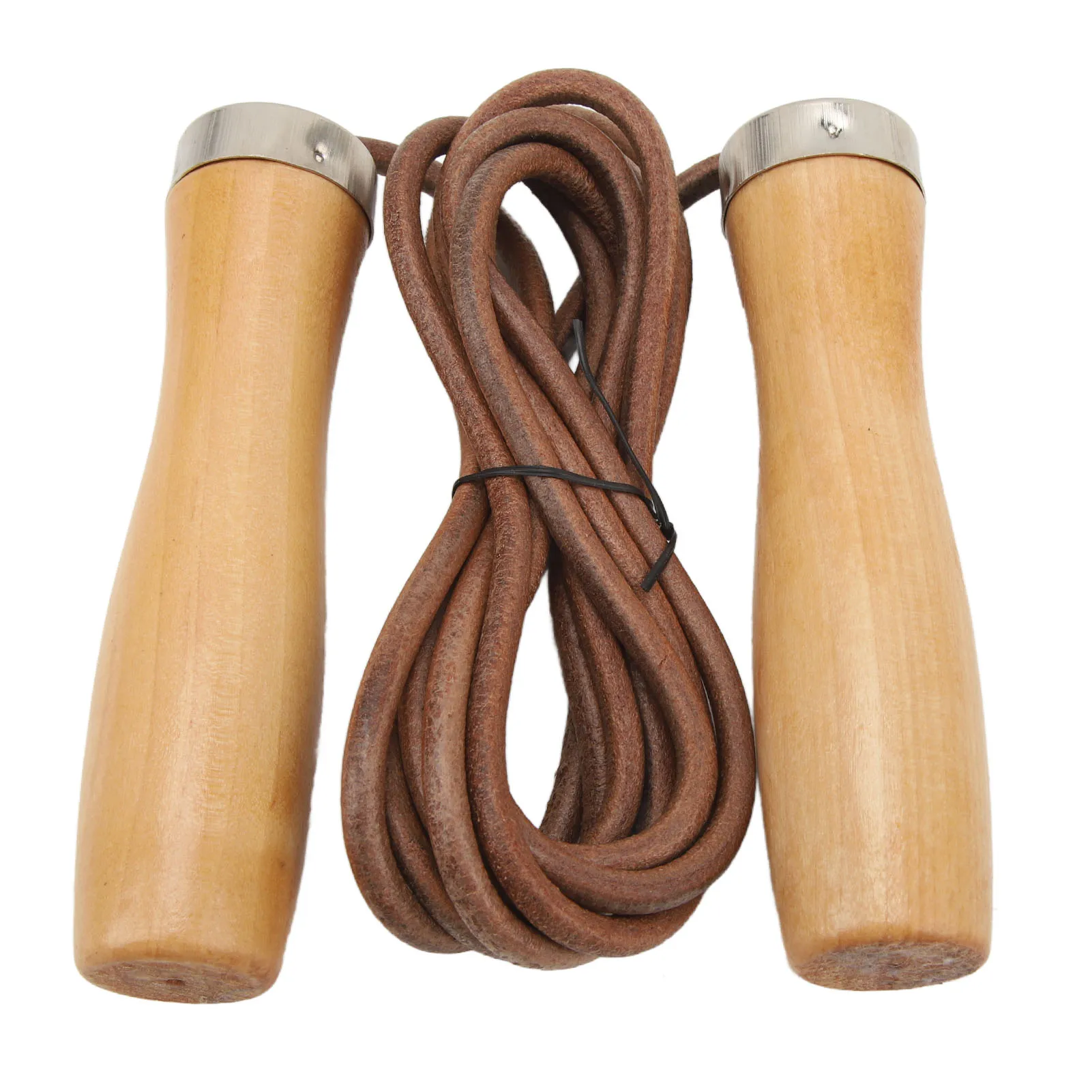 Cowhide Jump Rope Fitness Jump Rope Cowhide Wooden Handle Portable Highly Effective Skipping Rope for Fitness Exercise