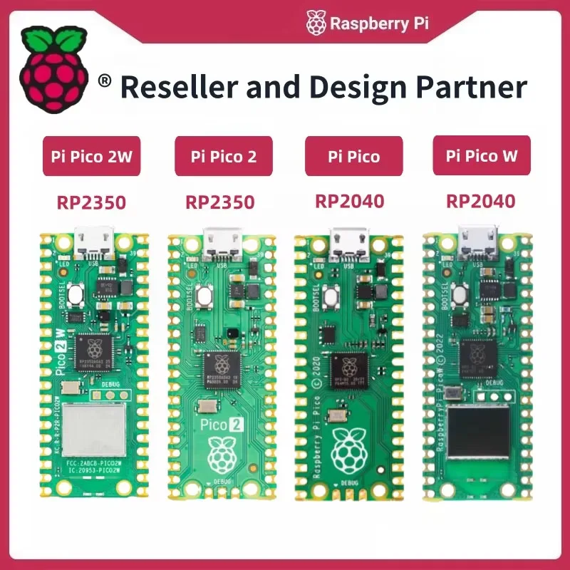 Original Raspberry Pi Pico 2 RP2350/ Pi Pico RP2040 Mikrocontroller-Board 520 KB 150 MHz, Arm Cortex-M33 Open-Source RISC-V