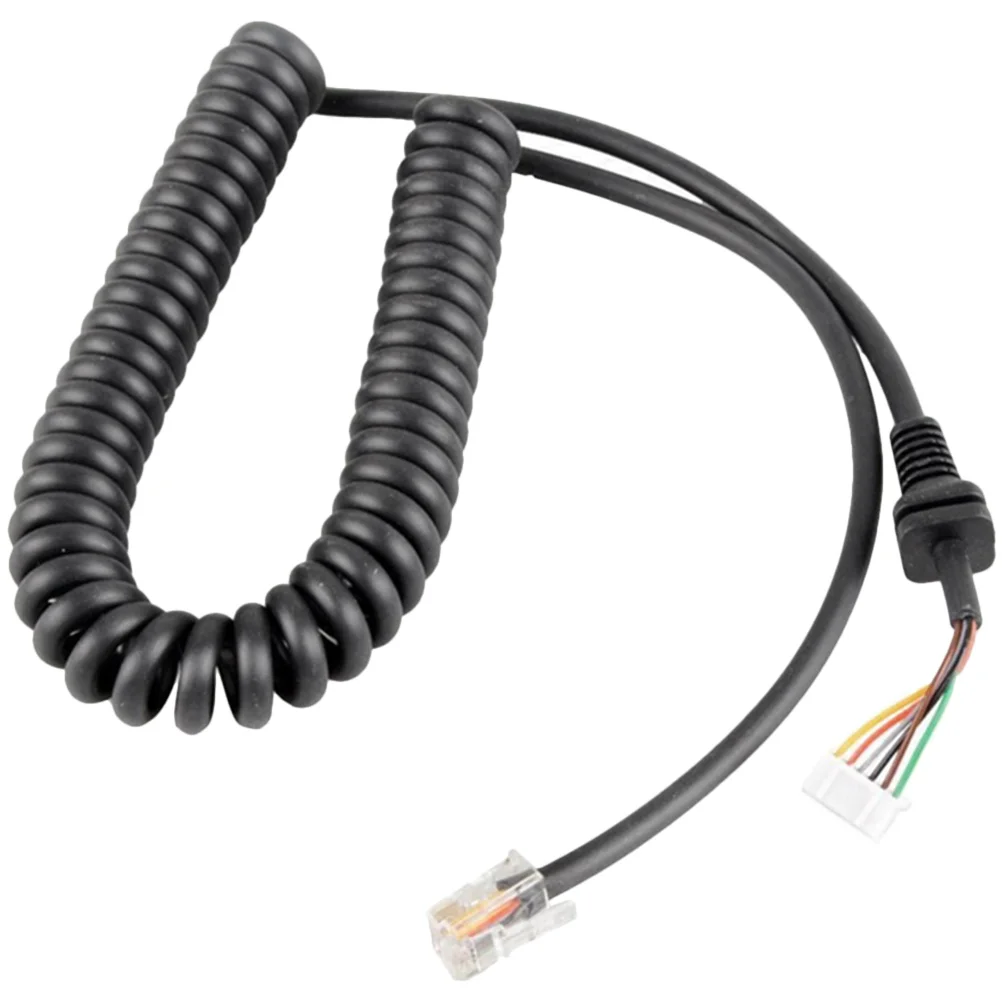 

Manual Cable Mic Cord Microphone for Radio Speaker Wire Black Handheld Spring Coil Child