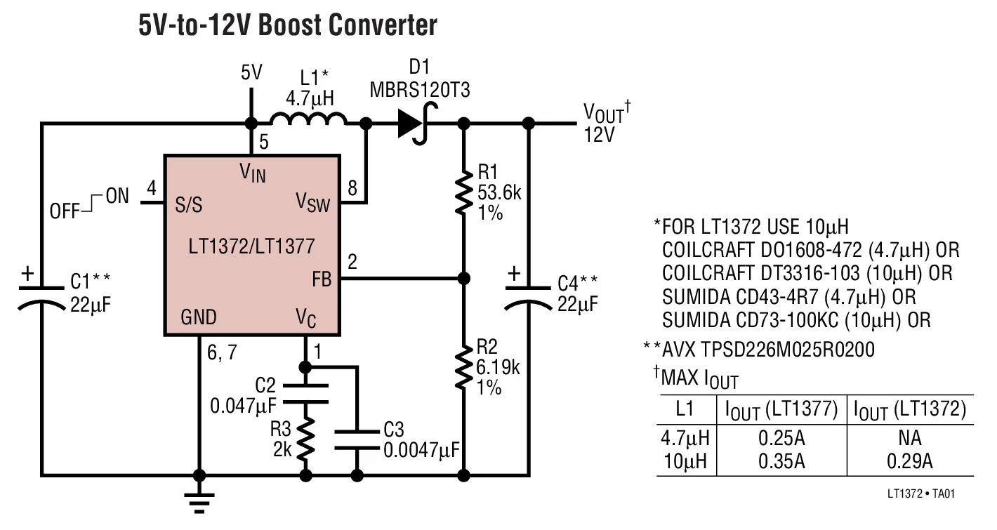 LT1372 LT1372CS8 LT1372IS8 LT1372HVCS8 LT1372HVIS8 - 500kHz and 1MHz High Efficiency 1.5A Switching Regulators