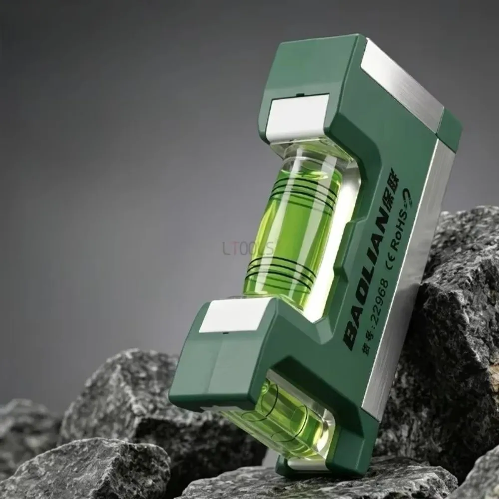 Multi-Function Mini Level Tool Magnetic Lightweight Magnetic Pocket Level Bubble Level Gauge Aluminum Construction