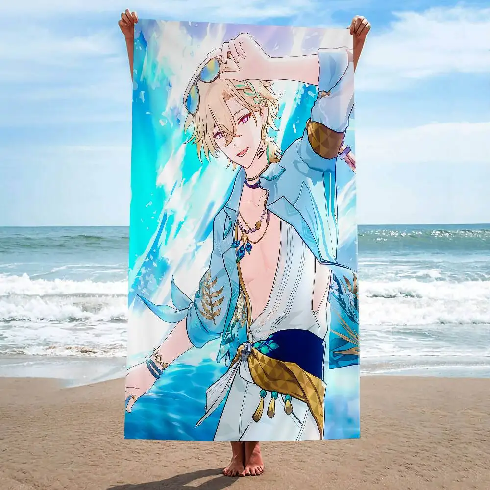 Game Honkai Star Rail aventurine Microfiber Printed Beach Towel Mountain Climbing Beach Swimming Running Absorbent Soft Towel