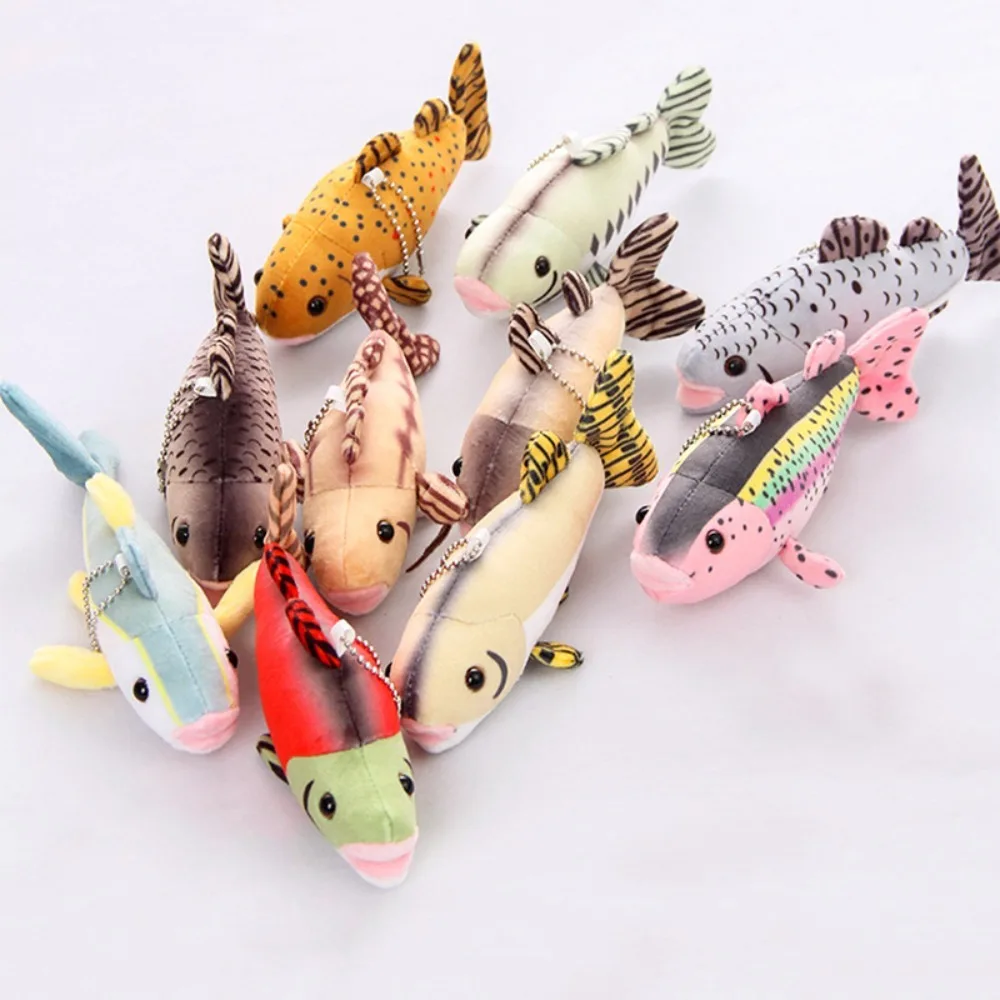 Oceaan Tropische Vissen Sleutelhanger Cartoon Creatieve Aquarium Vis Pluche Pop Simulatie Grappige Vis Pluche Hanger Rugzak Decor